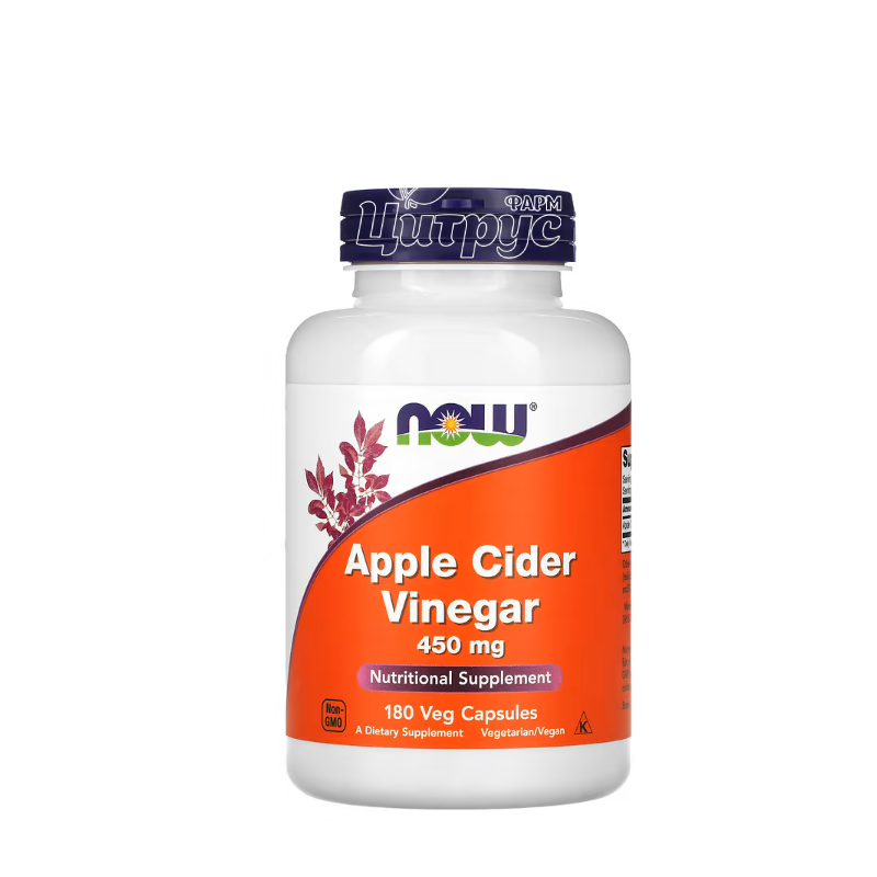 фото 1-1/Яблучний оцет Нау Фудс 450 мг 180 штук (Apple Cider Vinegar) капсули