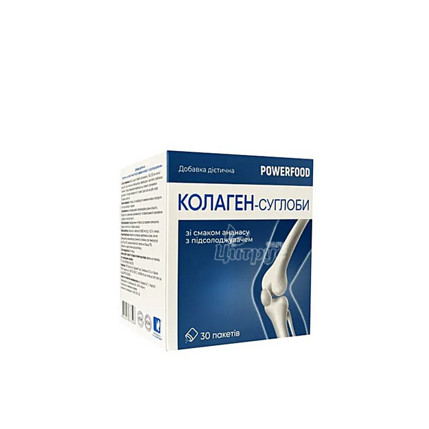 Колаген-суглоби Powerfood ананас з підсолоджувачем порошок 6000 мг 30 штук