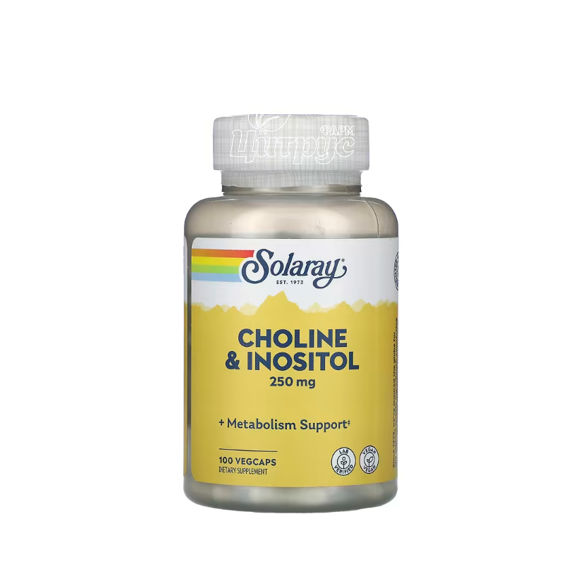 фото 1-1/Соларей (Solaray) Холін&Інозитол капсули 100 штук (Choline & Inositol)