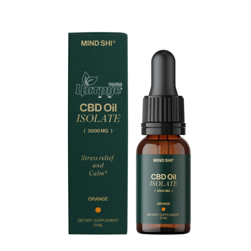 фото 1-1/Олія CBD (Канабідіол) Mind Shi Ізолят 3000 мг Апельсин 10 мл