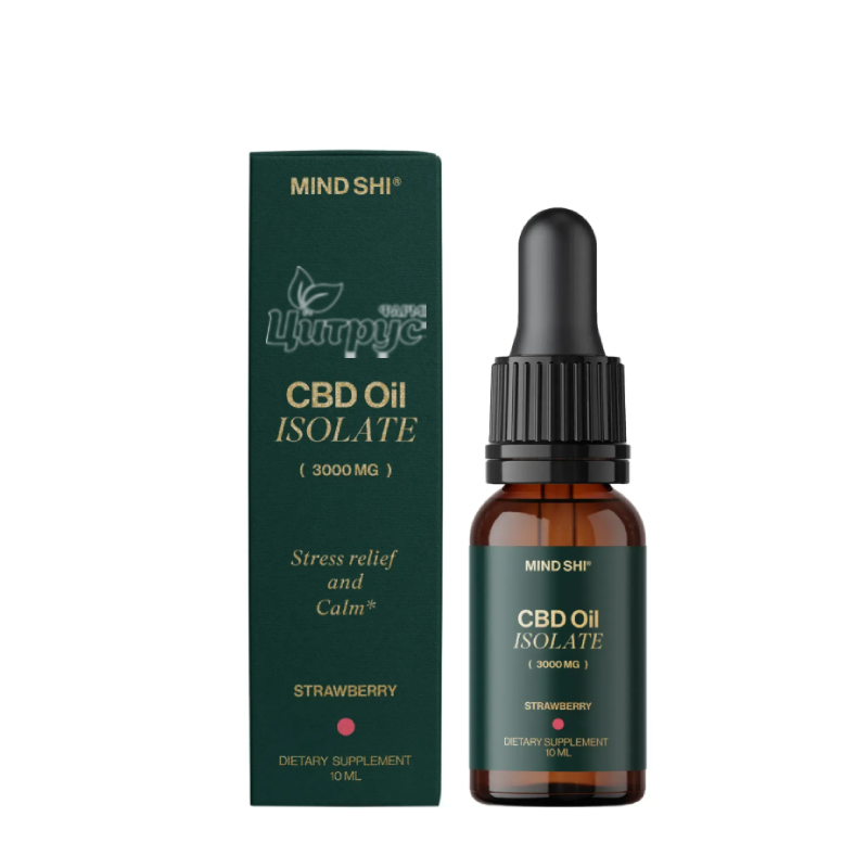 фото 1-1/Олія CBD (Канабідіол) Mind Shi Ізолят 3000 мг Полуниця 10 мл