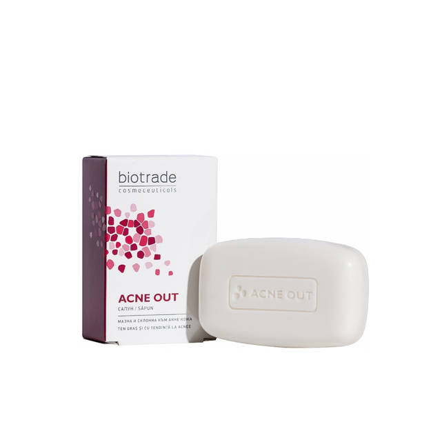 Мило-догляд Biotrade Acne Out для глибокого очищення шкіри з вугровим висипом 100 г