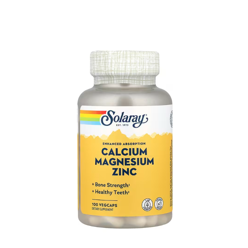 фото 1-1/Соларей (Solaray) Кальцій Магній Цинк 100 штук (Cal-Mag-Zinc) веганські капсули