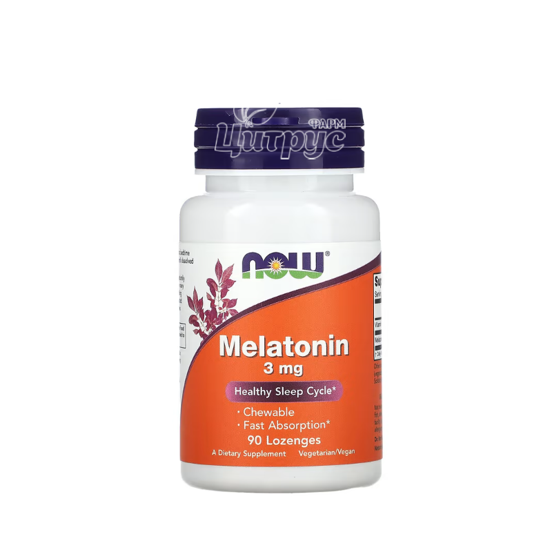 фото 1-1/Мелатонін 3 мг 90 штук Нау Фудс (Melatonin Now Foods) льодяники