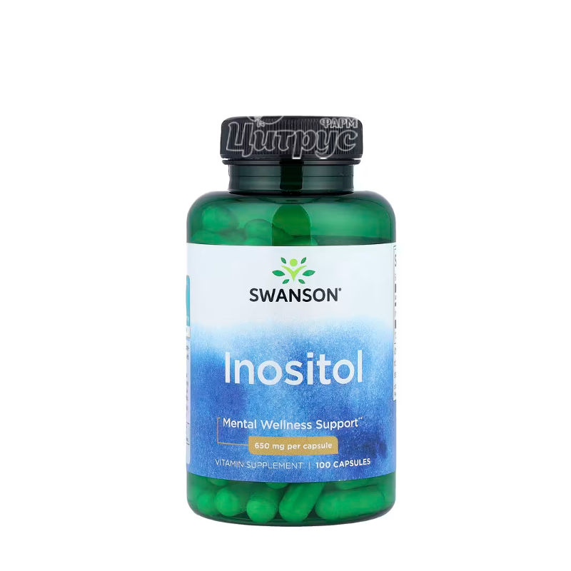 фото 1-1/Свансон (Swanson) Інозитол 650 мг 100 штук (Inositol) капсули