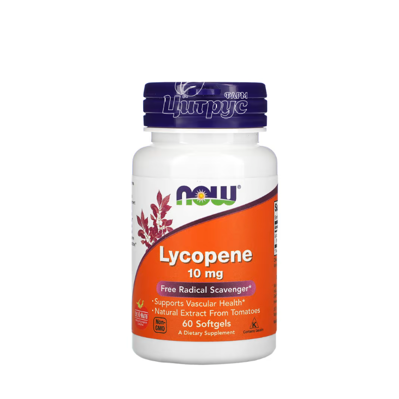 фото 1-1/Лікопін Нау Фудс 10 мг (Lycopene Now Foods) капсули 60 штук