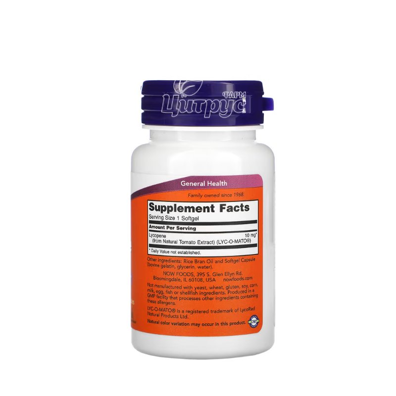 фото 1-2/Лікопін Нау Фудс 10 мг (Lycopene Now Foods) капсули 60 штук