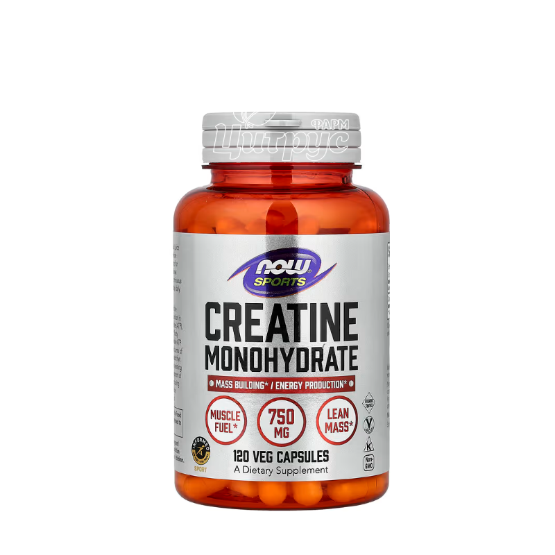 фото 1-1/Креатин моногідрат Нау Фудс 750 мг 120 штук (Creatine Monohydrate Sports) капсули